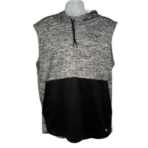 Xersion Men's Size XL Gray Black Hoodie Training Pullover Sleeveless NEW